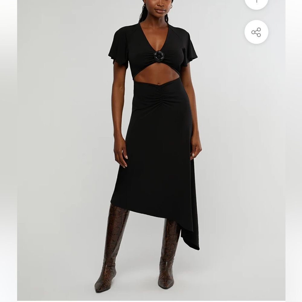 NWT WeWoreWhat Black Asymmetrical Dress Small